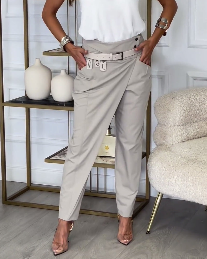 Elisa - High-Waist Pants + Free Belt