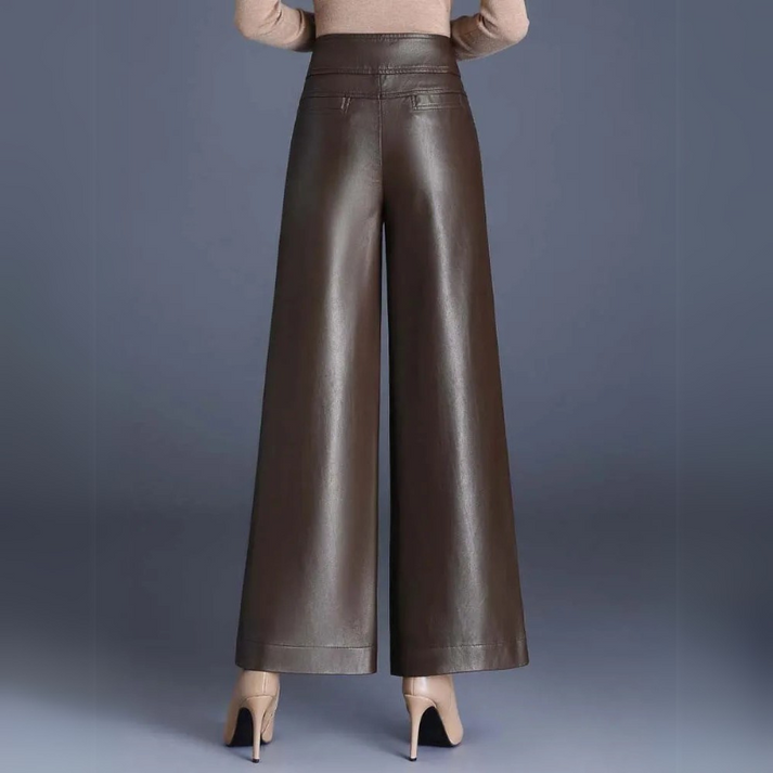 Lana - Wide-cut Leather Trousers