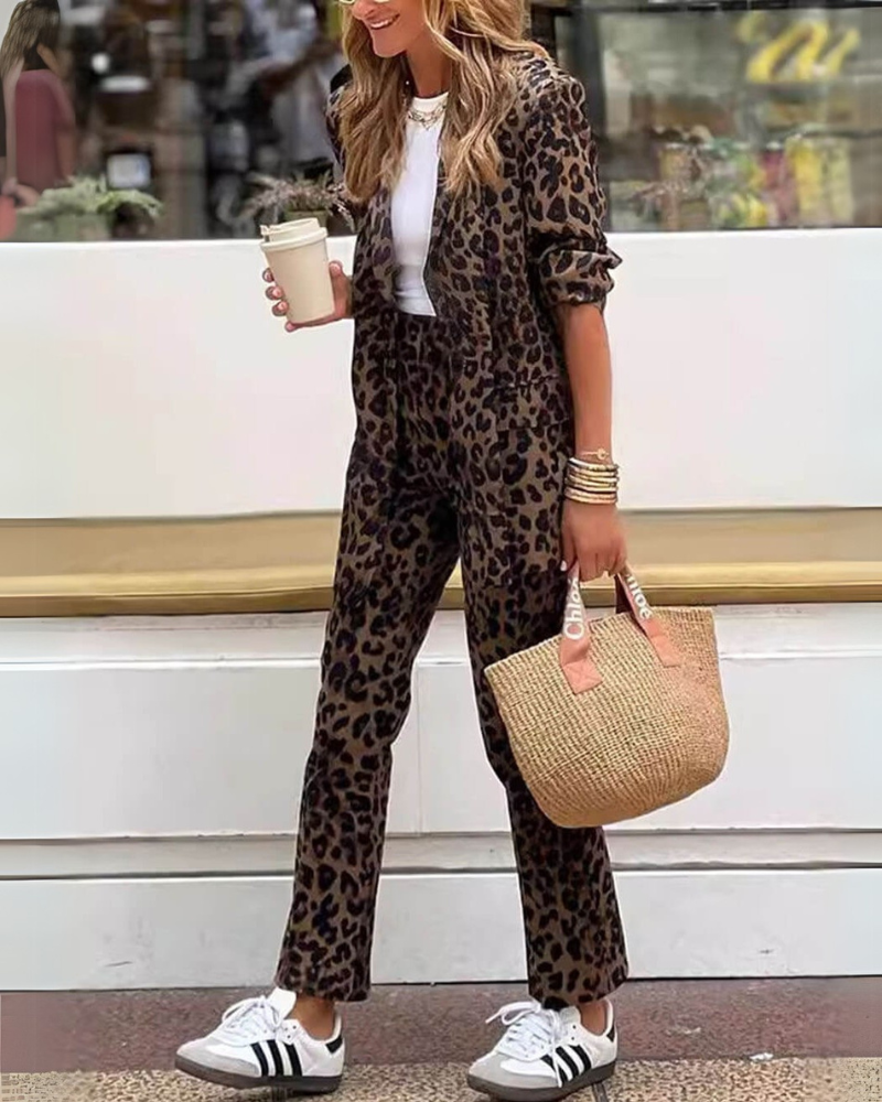 Adelaide - Leopard Print Blazer & Trousers Set