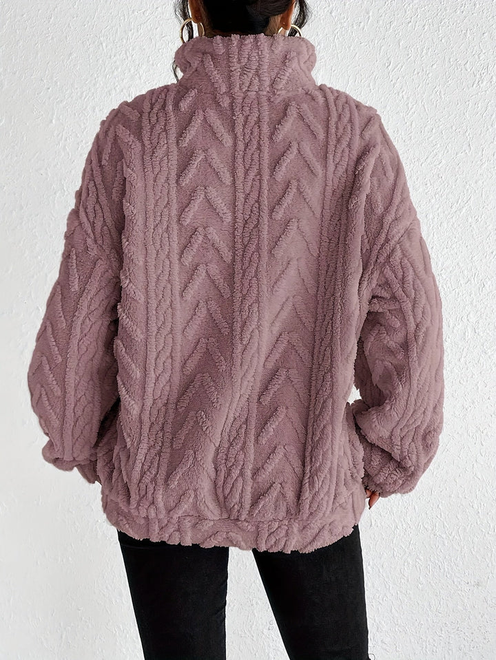 Dalia - Luxe Cable-Knit Fleece Sweatshirt