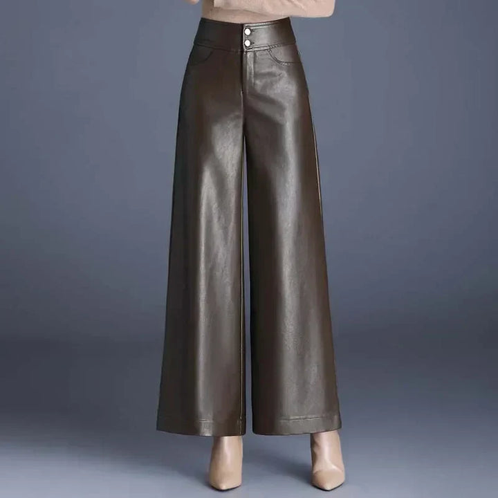 Lana - Wide-cut Leather Trousers