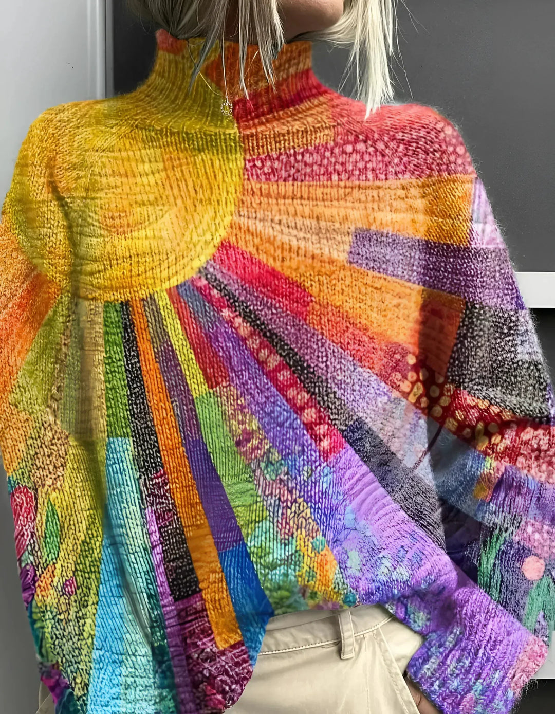 Sara - Colourful Turtleneck Sweater