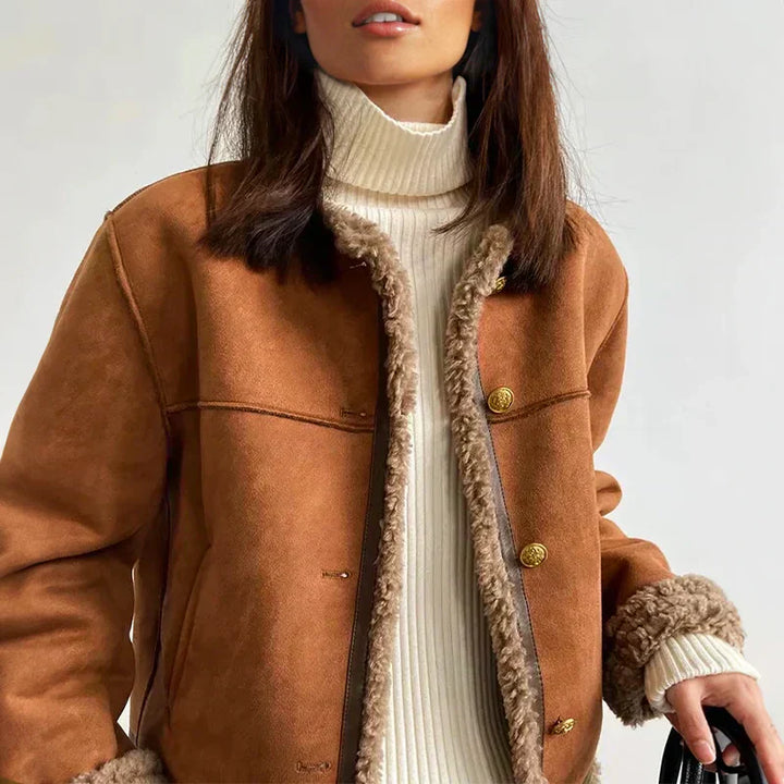 Mia - Shearling Button Jacket