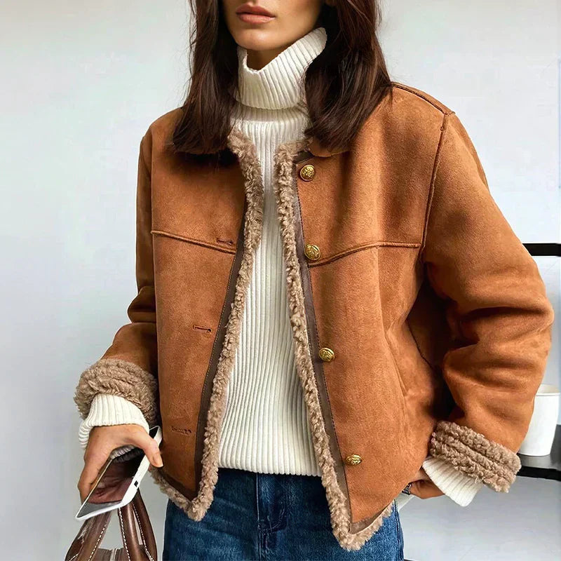 Mia - Shearling Button Jacket