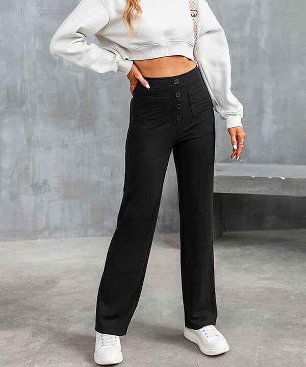 Aurora - High-waisted Elastic Trousers