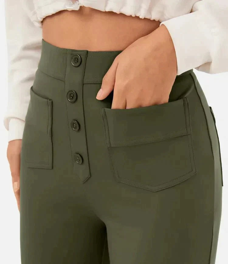 Aurora - High-waisted Elastic Trousers